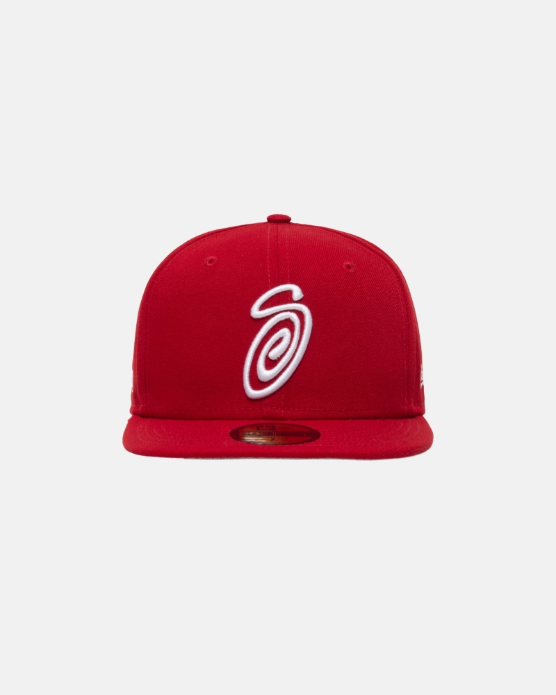 Cappelli Stussy New Era 59fifty Curly S Rosse | 97451-GIHE