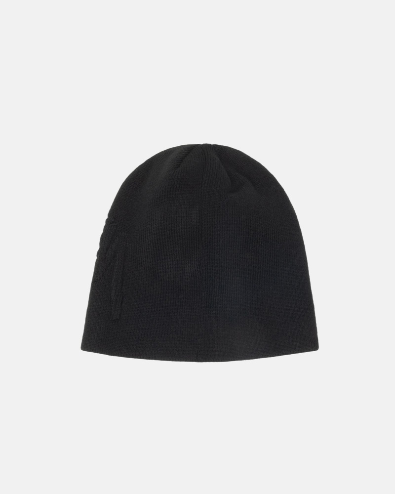 Cappelli Stussy Skullcap Embossed Smooth Stock Nere | 50726-WZED