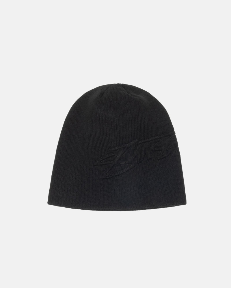 Cappelli Stussy Skullcap Embossed Smooth Stock Nere | 50726-WZED