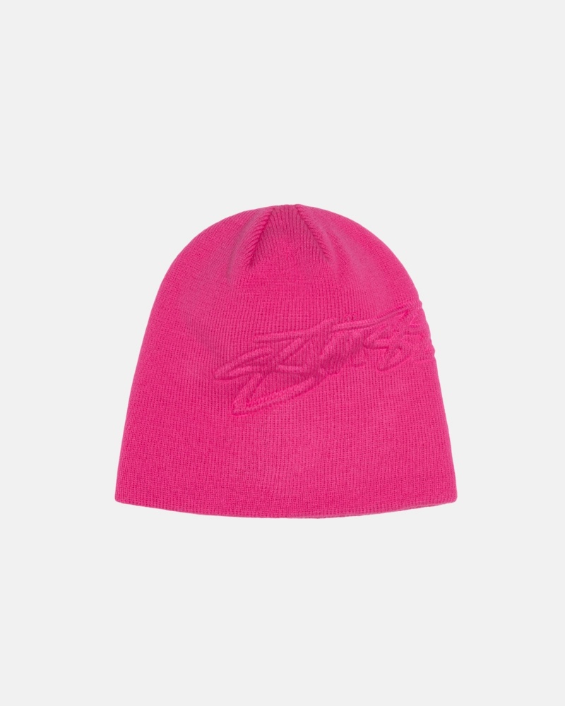 Cappelli Stussy Skullcap Embossed Smooth Stock Rosa | 86359-GEZP