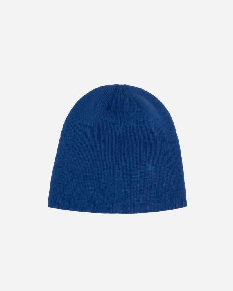 Cappelli Stussy Skullcap Embossed Smooth Stock Blu Reale | 06952-DKPC