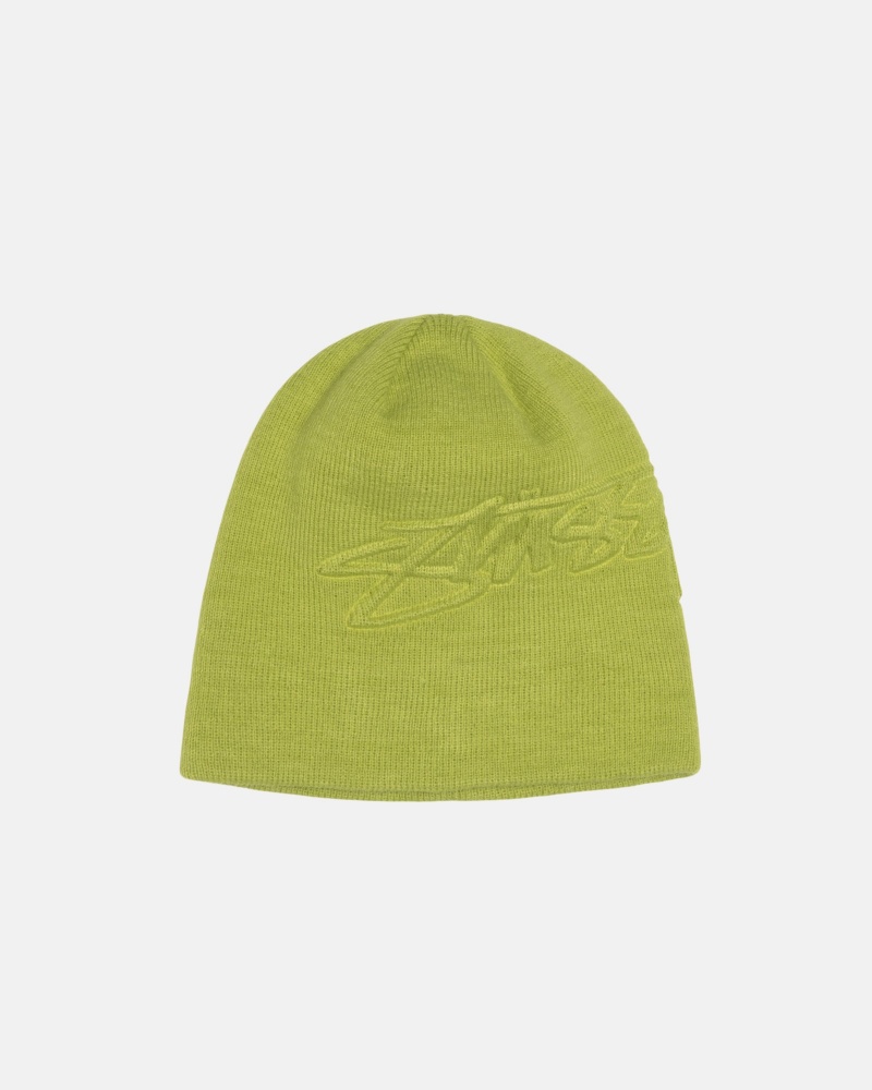 Cappelli Stussy Skullcap Embossed Smooth Stock Verdi Chiaro | 43601-IOHP