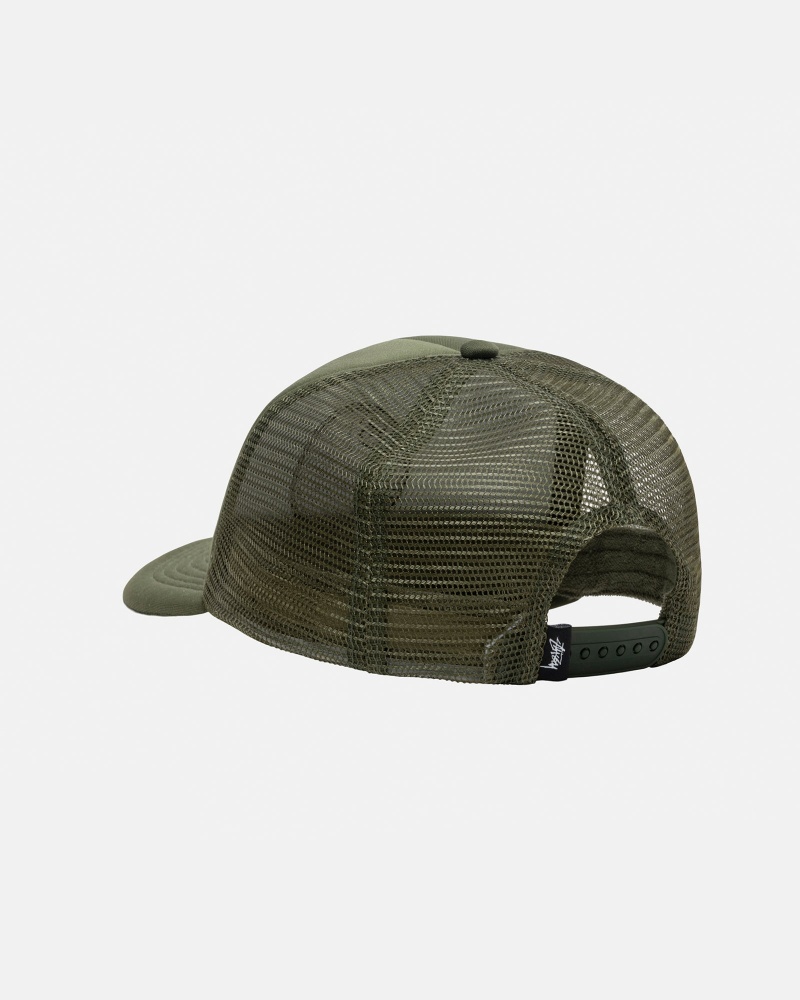 Cappelli Stussy Trucker 8 Ball Snapback Verde Oliva | 12947-HQUV