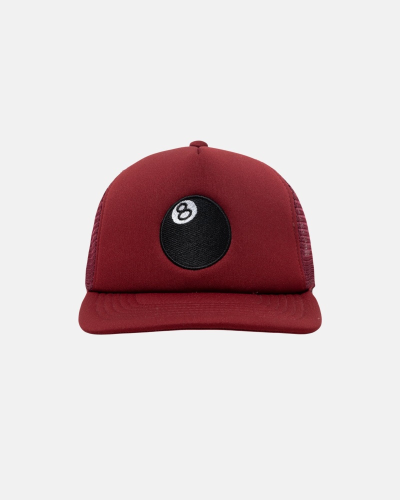 Cappelli Stussy Trucker 8 Ball Snapback Rosse | 34561-HYPK