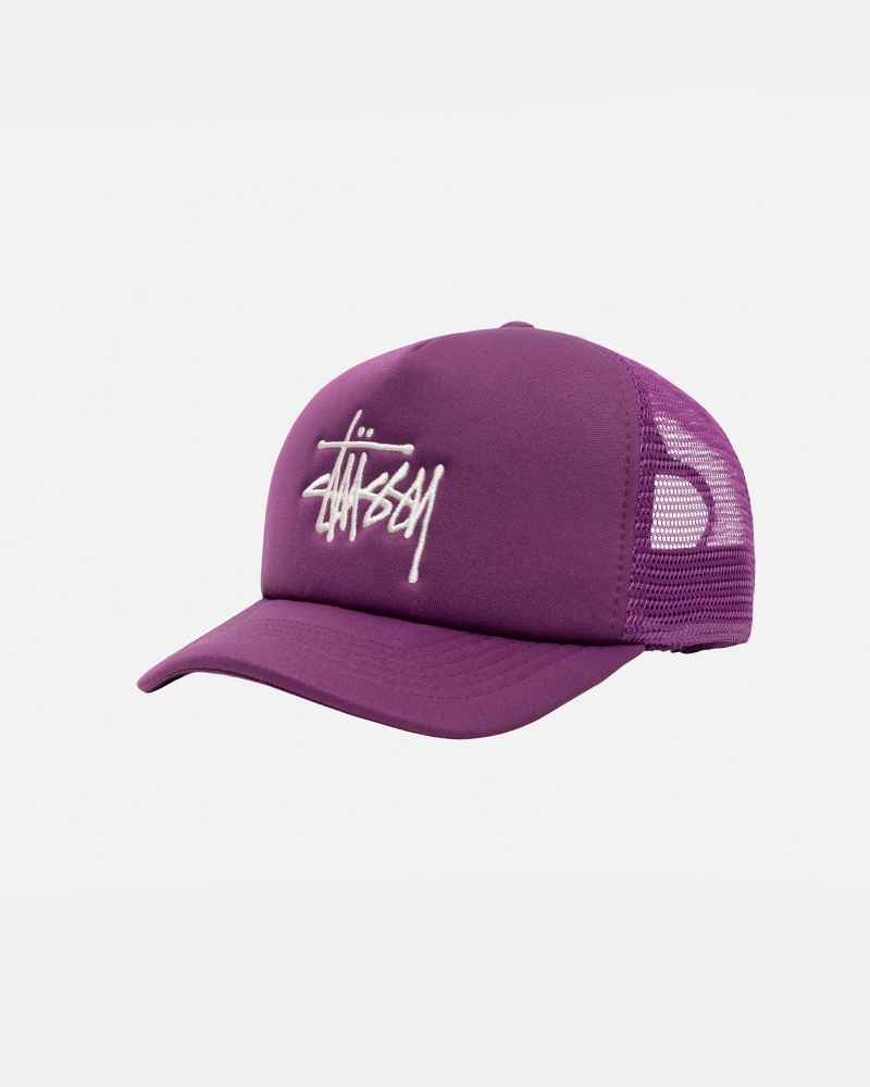 Cappelli Stussy Trucker Big Basic Snapback Viola | 47692-WZUG