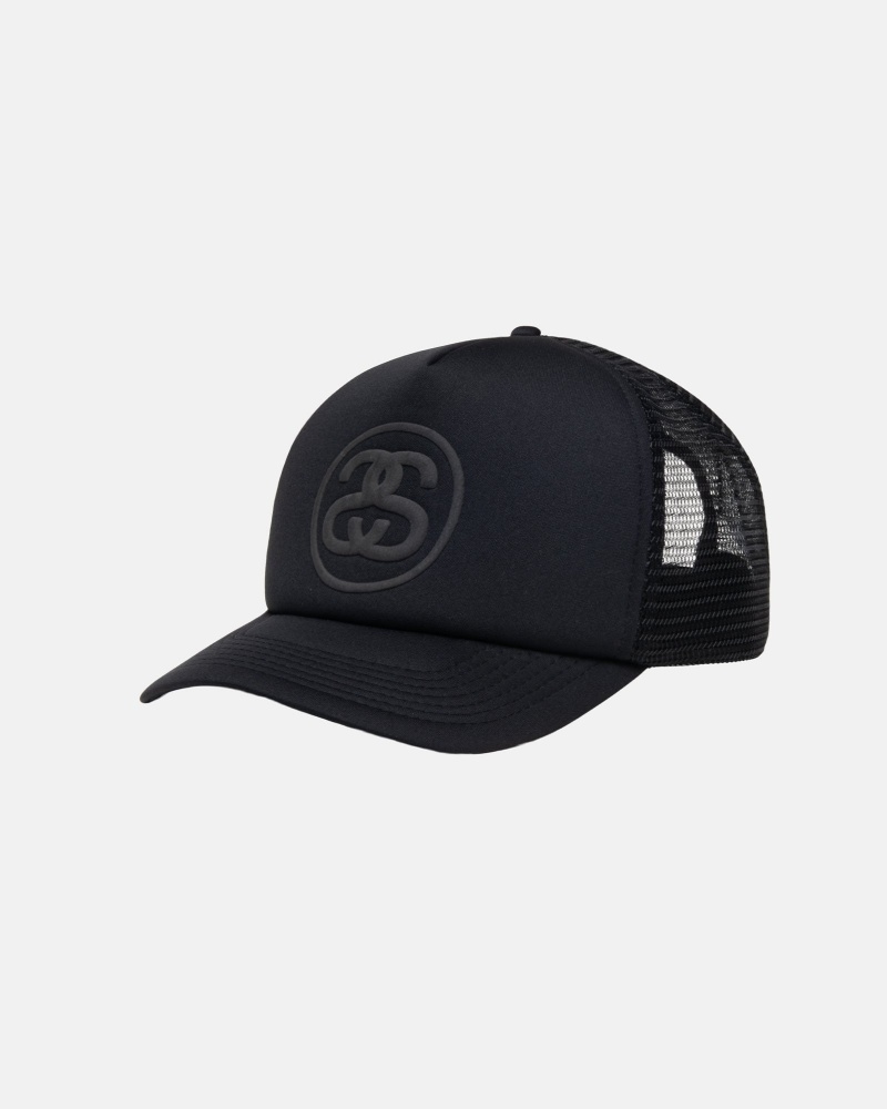 Cappelli Stussy Trucker Ss-Link Snapback Nere | 45320-VOUP