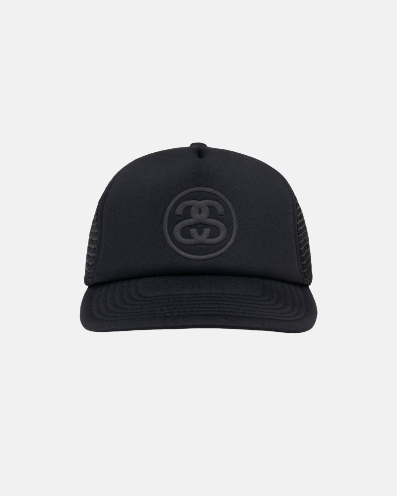 Cappelli Stussy Trucker Ss-Link Snapback Nere | 45320-VOUP