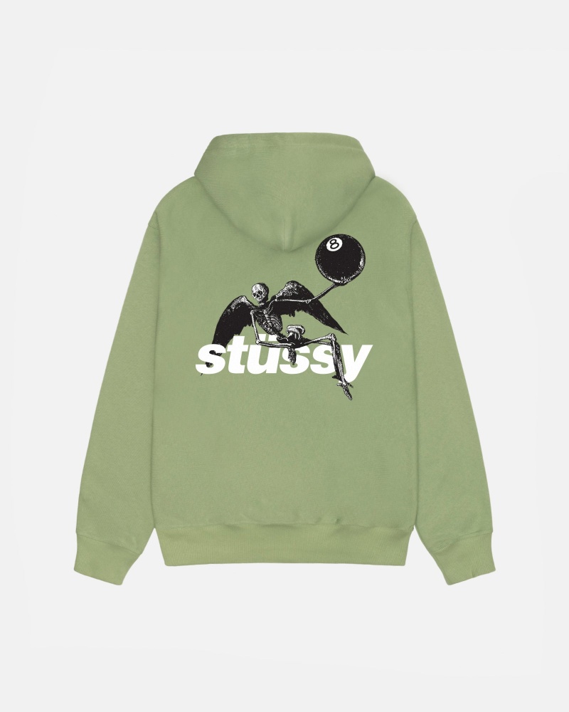 Felpa con Cappuccio Stussy Apocalypse Zip Verdi | 82034-VGPX