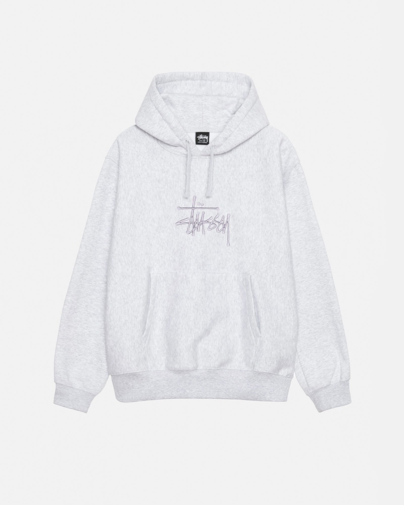 Felpa con Cappuccio Stussy Basic Applique Grigie | 36972-EASJ