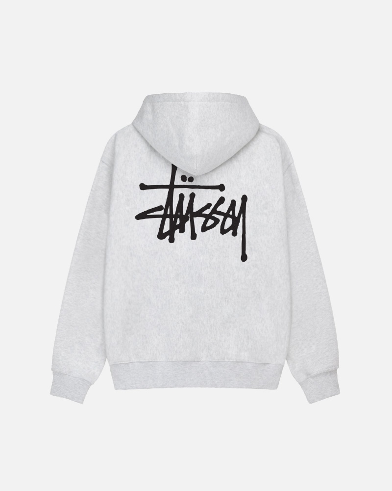 Felpa con Cappuccio Stussy Basic Grigie | 04385-JLHU