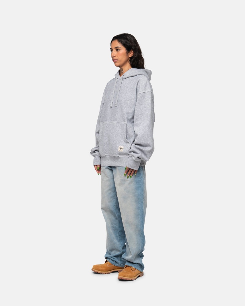 Felpa con Cappuccio Stussy Contrast Stitch Label Grigie | 91236-BDTM