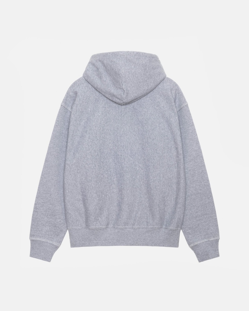 Felpa con Cappuccio Stussy Contrast Stitch Label Grigie | 91236-BDTM