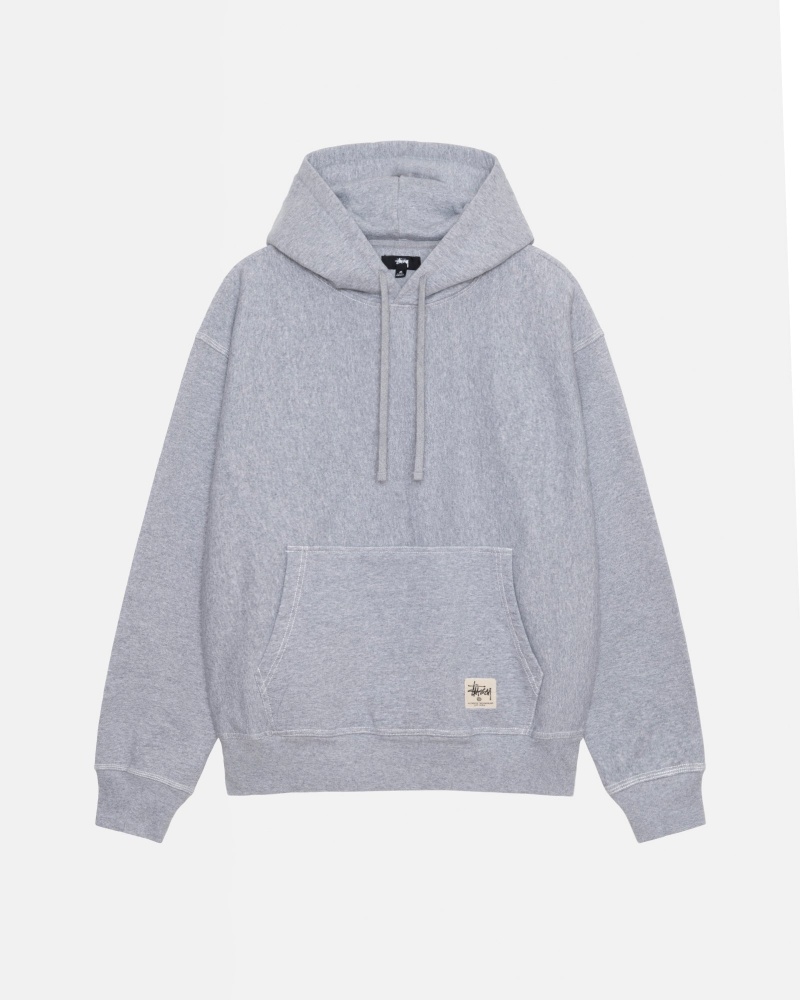 Felpa con Cappuccio Stussy Contrast Stitch Label Grigie | 91236-BDTM