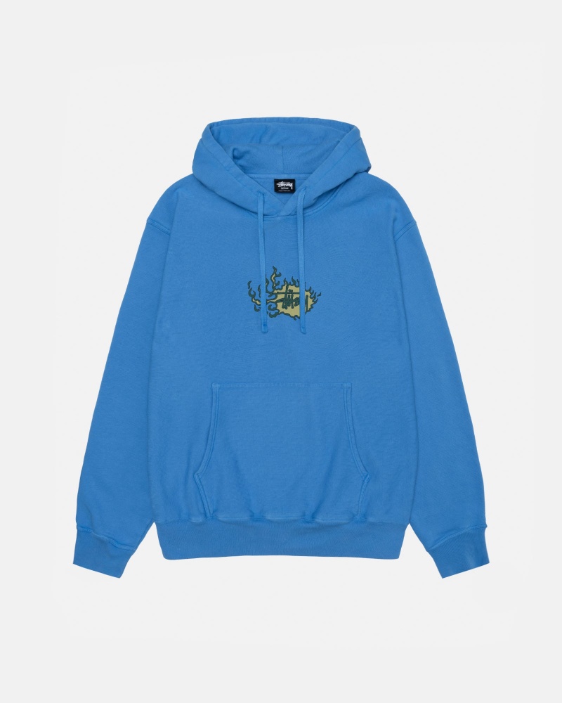 Felpa con Cappuccio Stussy Mosaic Dragon Blu | 69735-RSCZ