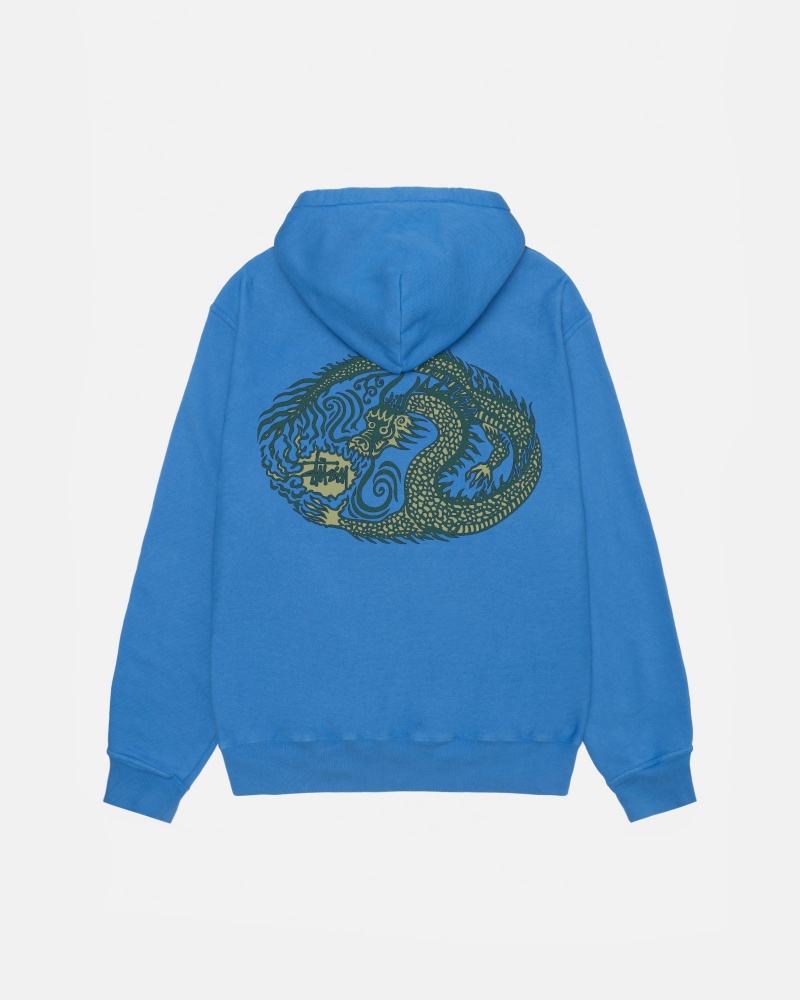 Felpa con Cappuccio Stussy Mosaic Dragon Blu | 69735-RSCZ