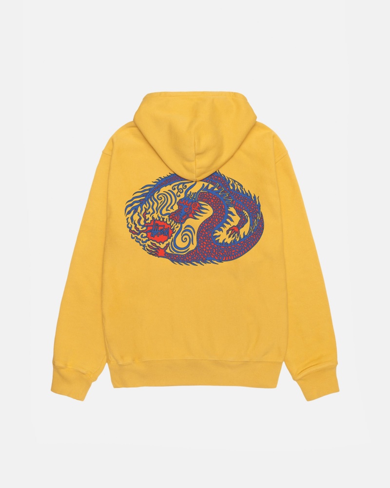 Felpa con Cappuccio Stussy Mosaic Dragon Arancioni | 85734-ZDIJ