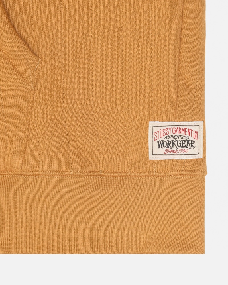 Felpa con Cappuccio Stussy Vertical Trapuntato Zip Marroni | 16042-QRWE