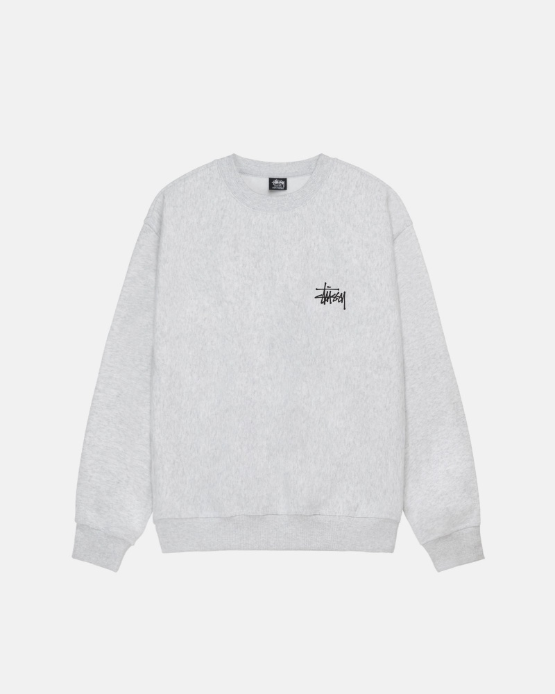 Felpe Stussy Basic Stüssy Crew Grigie | 30859-QYHA