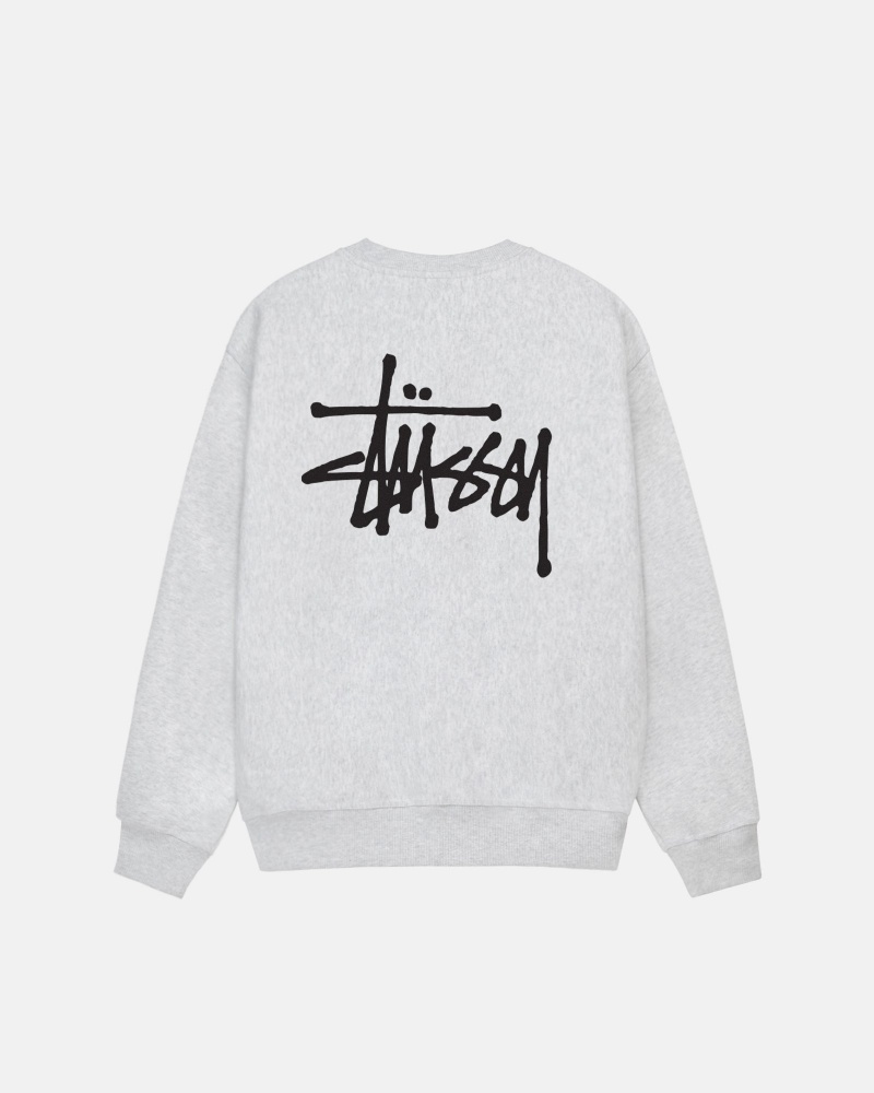 Felpe Stussy Basic Stüssy Crew Grigie | 30859-QYHA