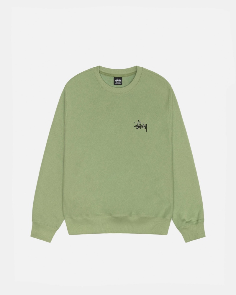 Felpe Stussy Basic Stüssy Crew Verdi | 86912-IKJV