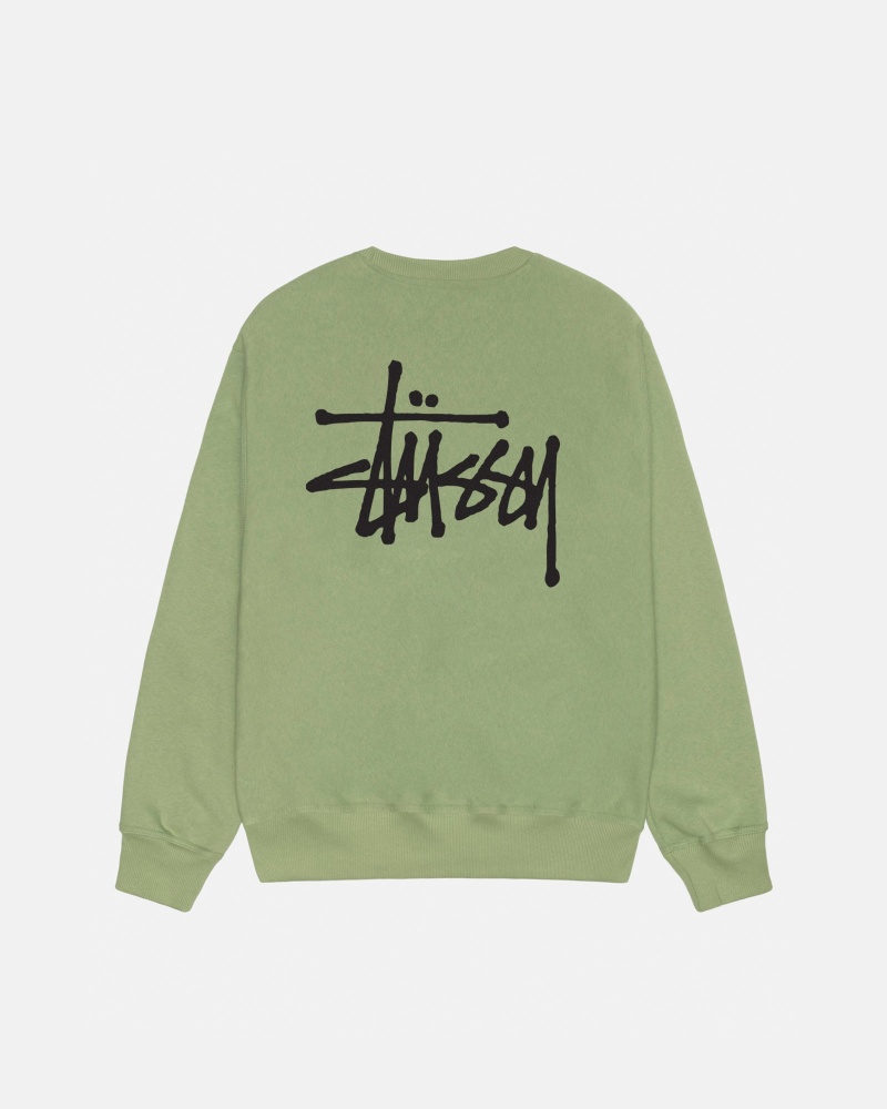 Felpe Stussy Basic Stüssy Crew Verdi | 86912-IKJV