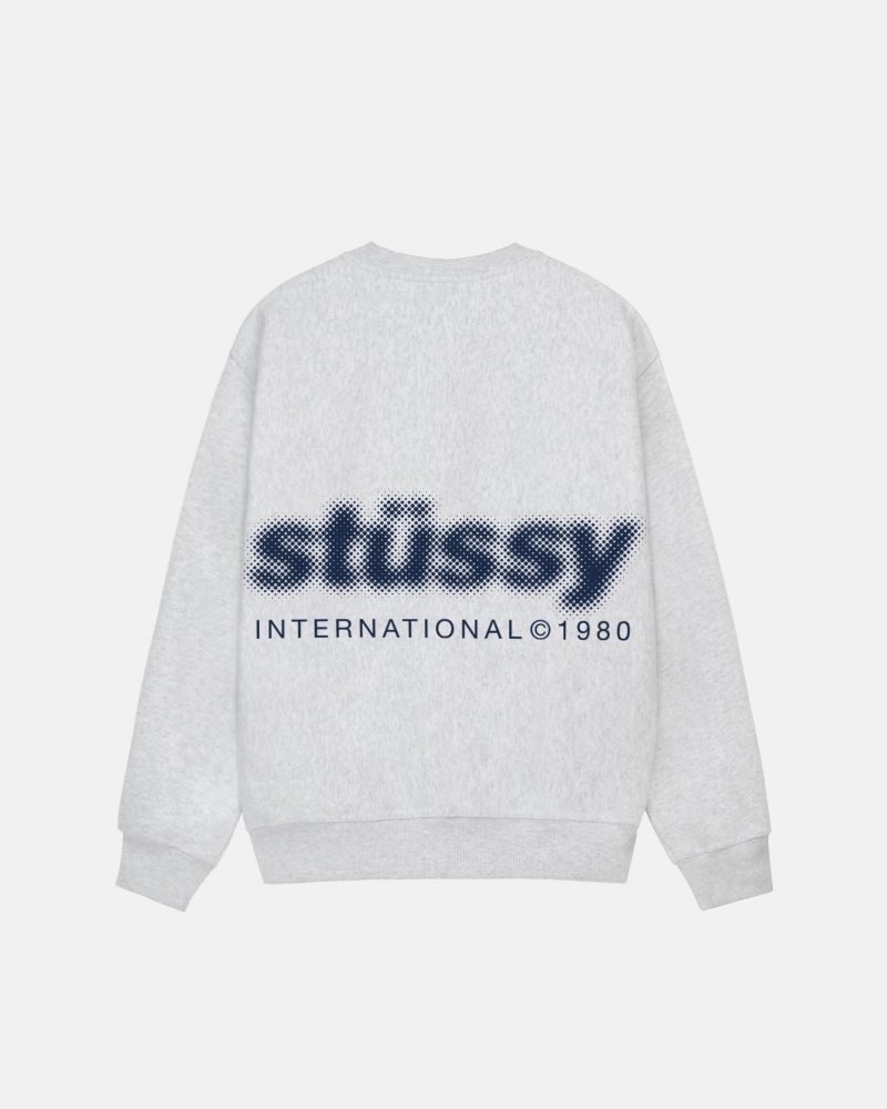 Felpe Stussy Blur Crew Grigie | 50132-TXNC