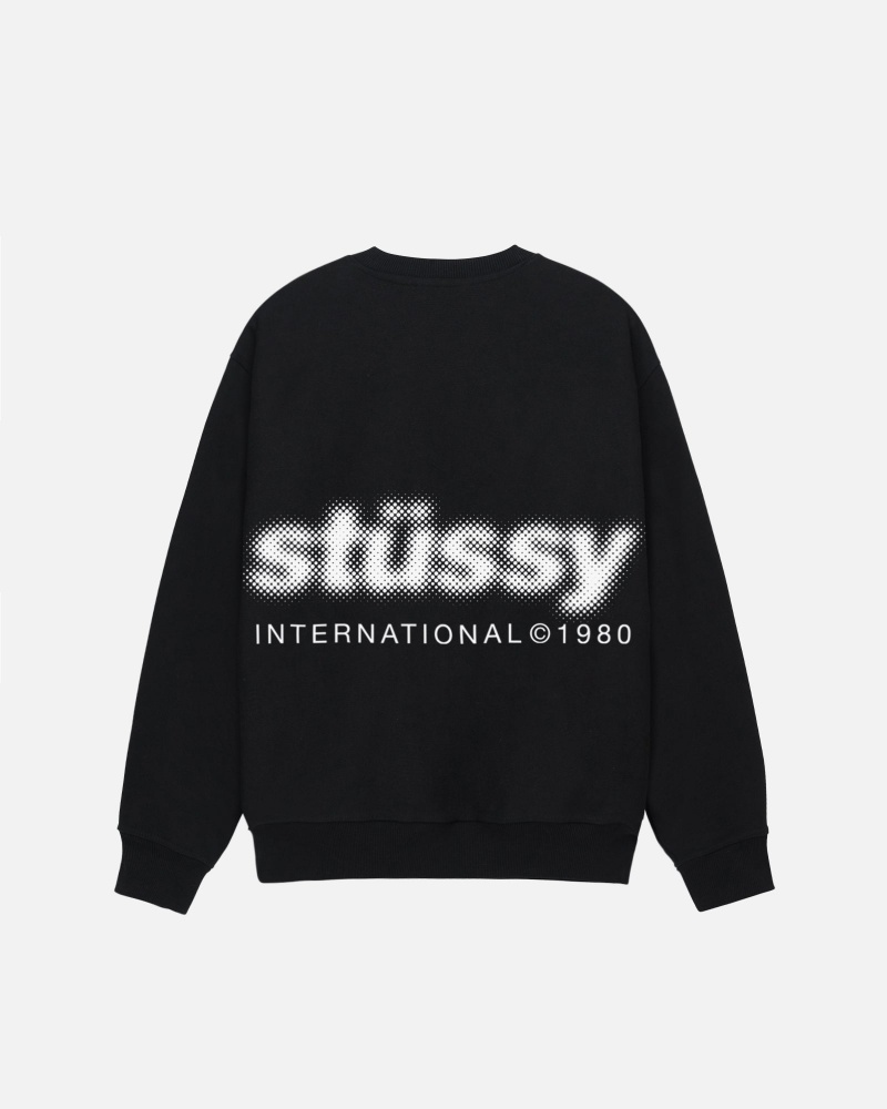 Felpe Stussy Blur Crew Nere | 10452-QJEZ