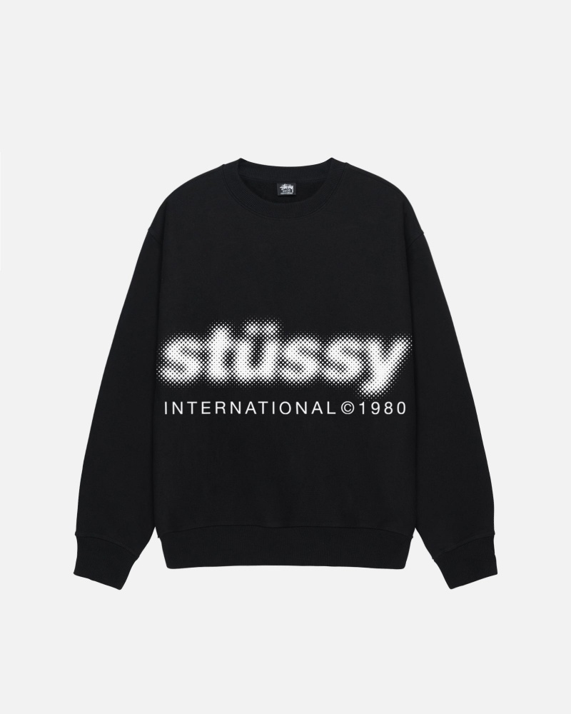 Felpe Stussy Blur Crew Nere | 10452-QJEZ