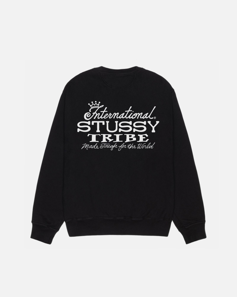 Felpe Stussy Ist Crew Pigment Dyed Nere | 18079-PIRV