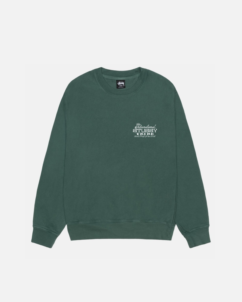 Felpe Stussy Ist Crew Pigment Dyed Verdi | 26059-YOBD