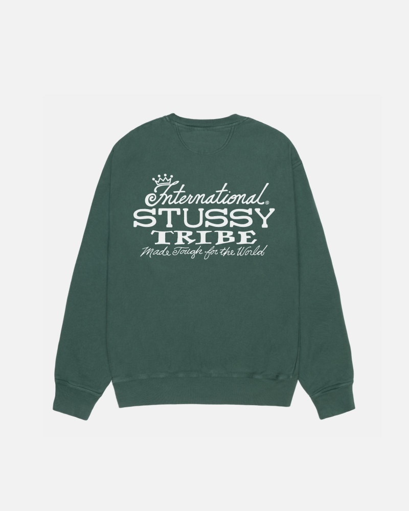 Felpe Stussy Ist Crew Pigment Dyed Verdi | 26059-YOBD