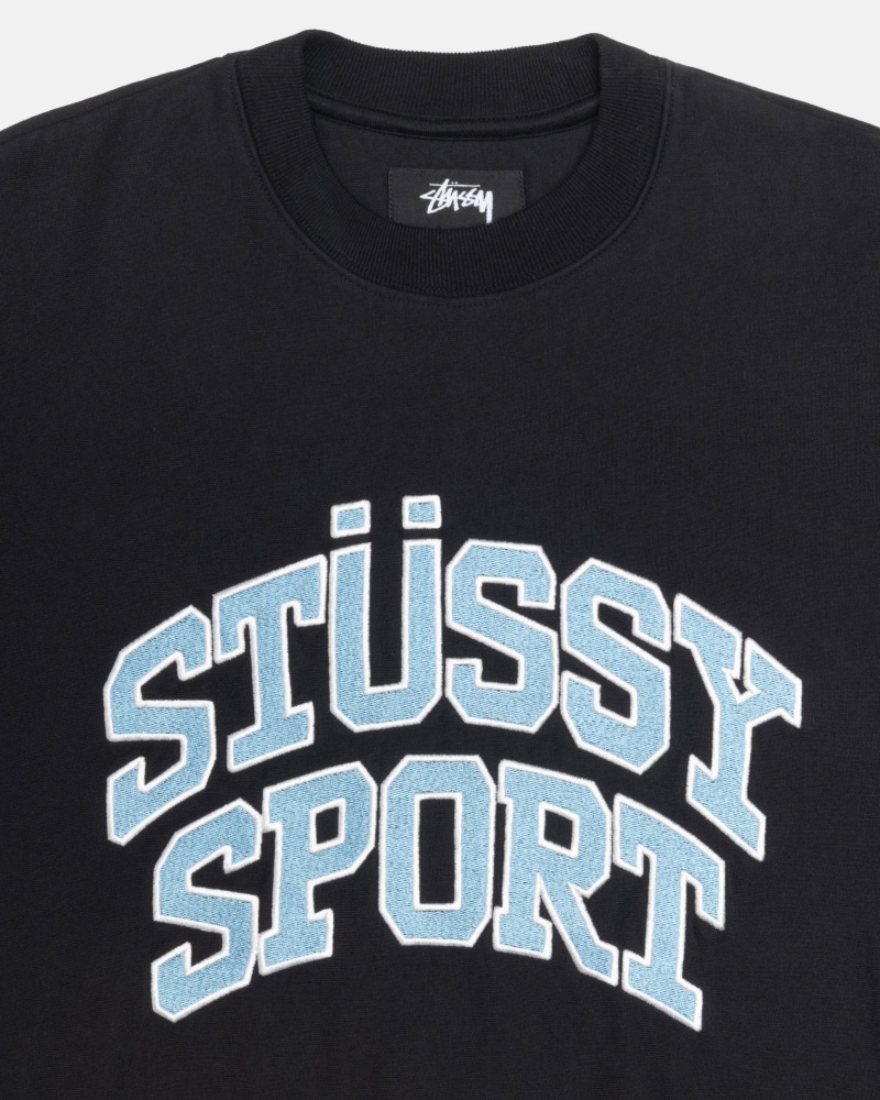 Felpe Stussy Sportive Relaxed Oversized Crew Nere | 68759-XWZL