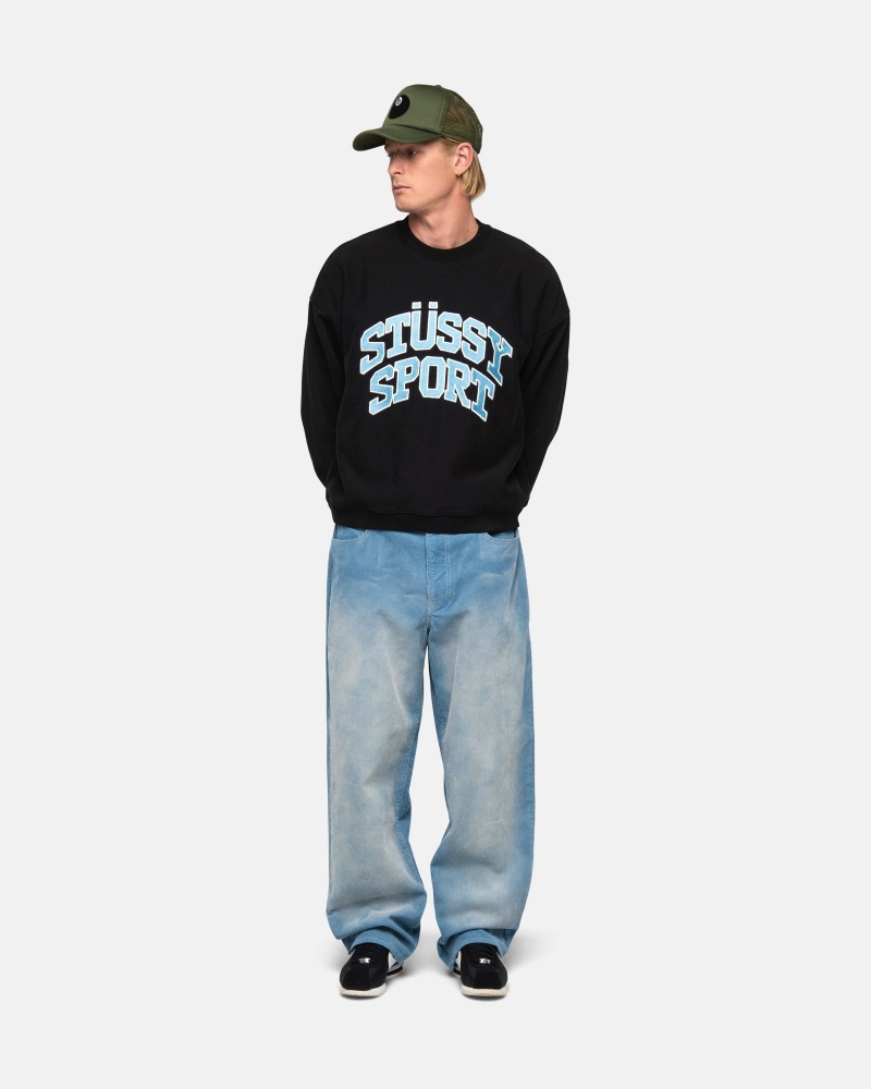 Felpe Stussy Sportive Relaxed Oversized Crew Nere | 68759-XWZL