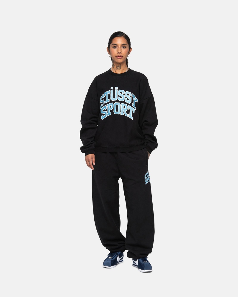 Felpe Stussy Sportive Relaxed Oversized Crew Nere | 68759-XWZL