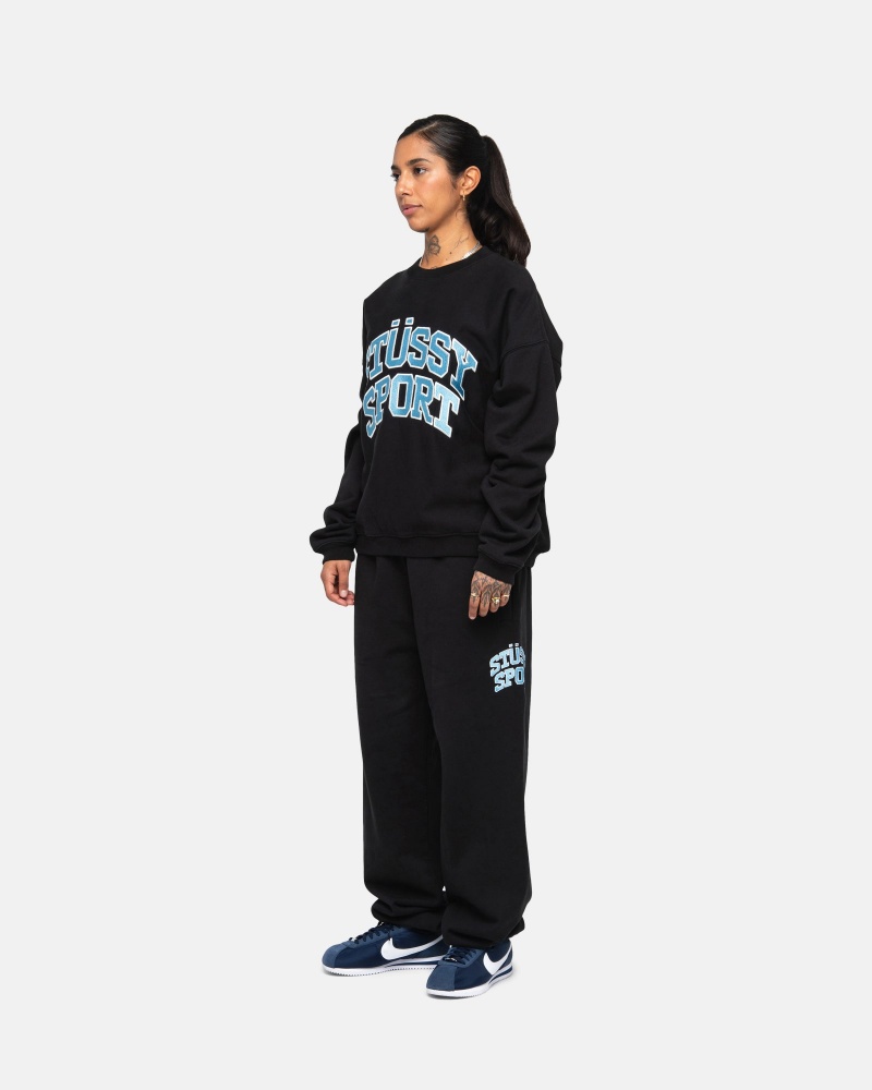 Felpe Stussy Sportive Relaxed Oversized Crew Nere | 68759-XWZL