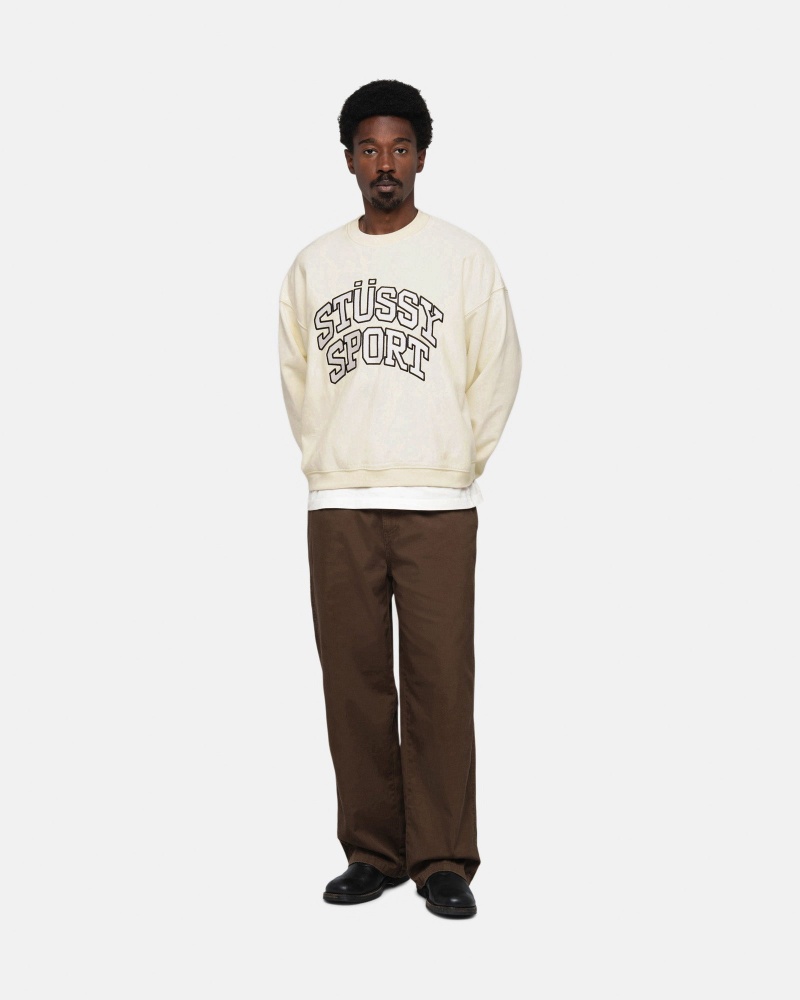 Felpe Stussy Sportive Relaxed Oversized Crew Bianche | 81430-VECH