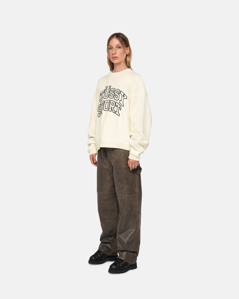 Felpe Stussy Sportive Relaxed Oversized Crew Bianche | 81430-VECH