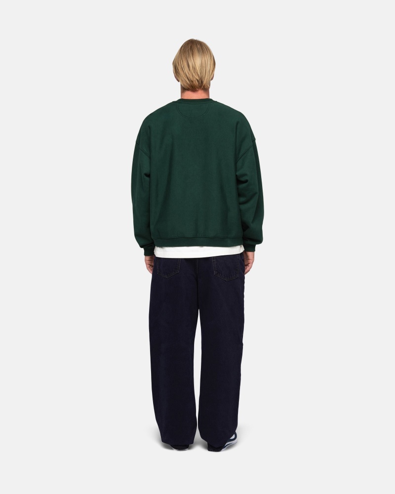 Felpe Stussy Sportive Relaxed Oversized Crew Verdi Profondo | 04938-YCEN