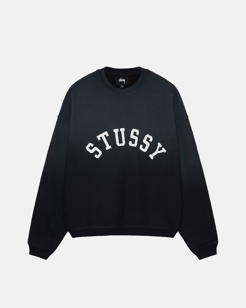 Felpe Stussy Sun Faded Oversized Crew Nere | 49037-YCQB