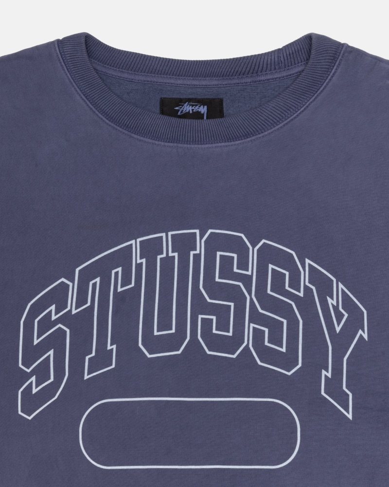 Felpe Stussy Varsity Oversized Crew Blu | 27053-SYBU