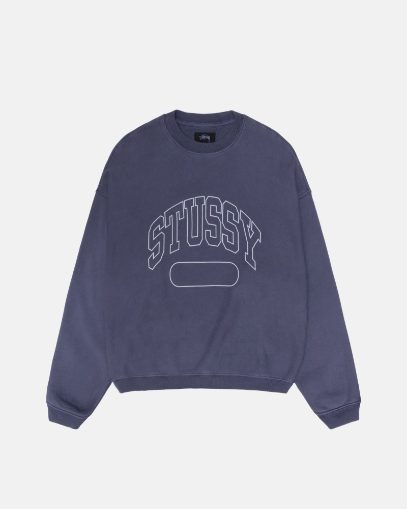 Felpe Stussy Varsity Oversized Crew Blu | 27053-SYBU