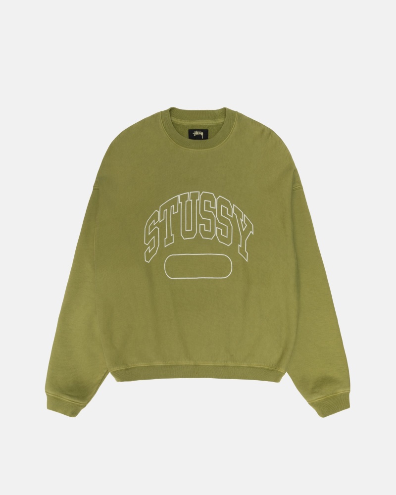 Felpe Stussy Varsity Oversized Crew Verdi | 20419-EYQS