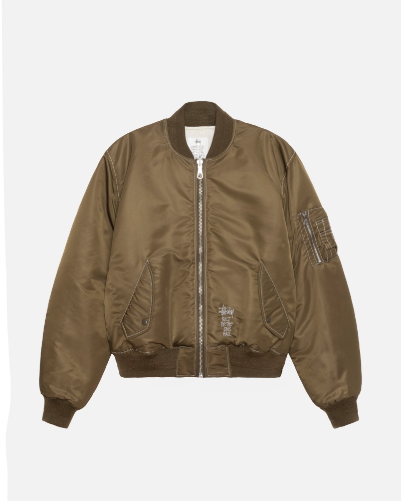 Giacche Stussy Built Reversible Bomber Marroni | 49735-EUNP