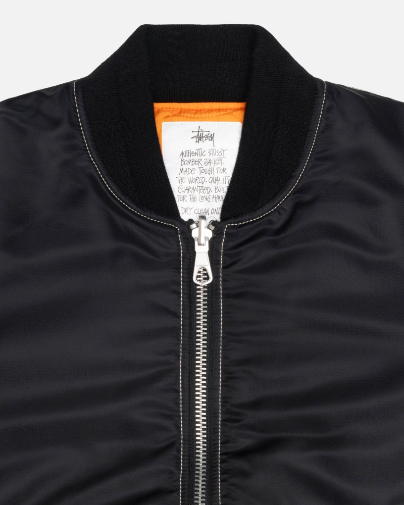 Giacche Stussy Built Reversible Bomber Nere | 58642-FAZG