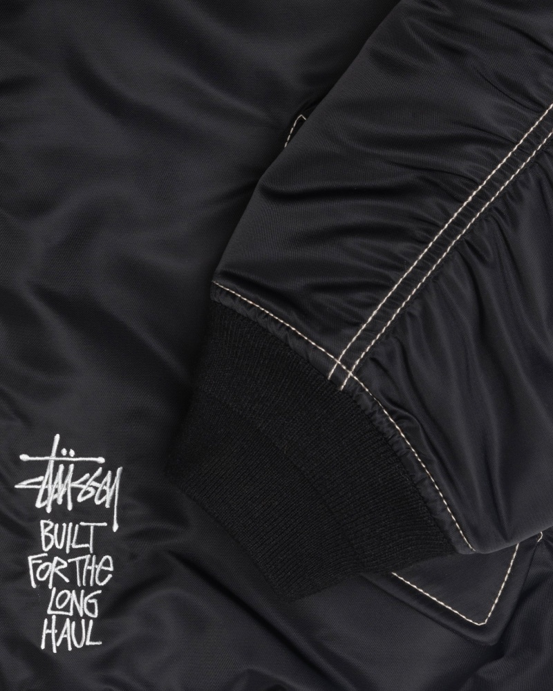 Giacche Stussy Built Reversible Bomber Nere | 58642-FAZG