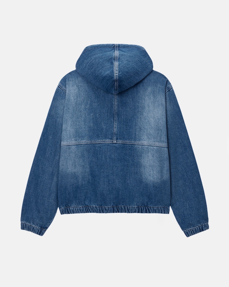 Giacche Stussy Lavoro Denim Sherpa Blu | 52690-WRSE