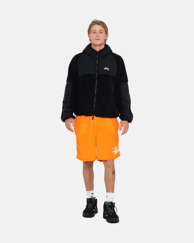 Giacche Stussy Sherpa Paneled Con Cappuccio Nere | 54731-XCZF