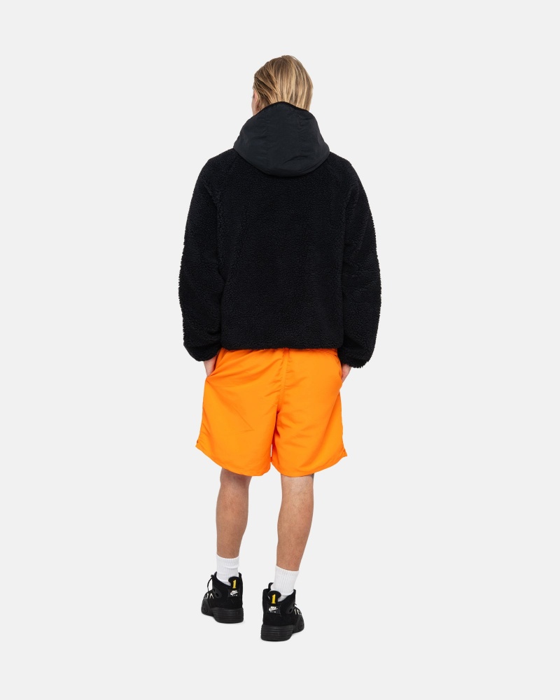 Giacche Stussy Sherpa Paneled Con Cappuccio Nere | 54731-XCZF