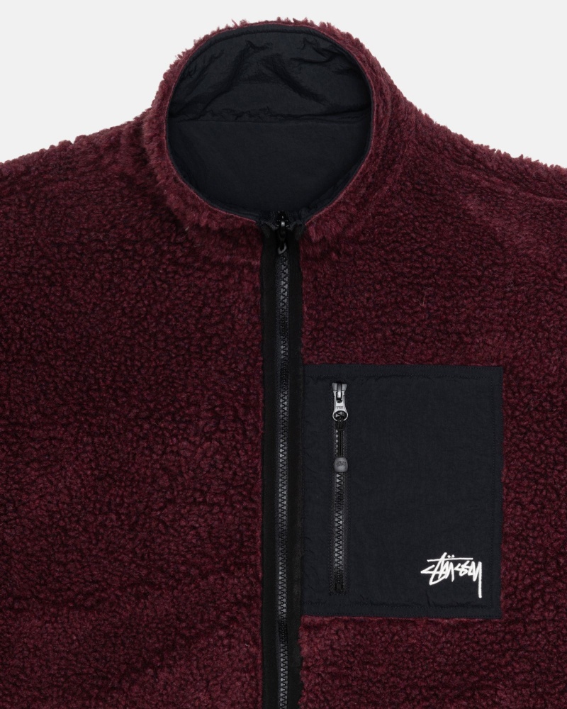 Giacche Stussy Sherpa Reversible Bordeaux | 52807-CWQX