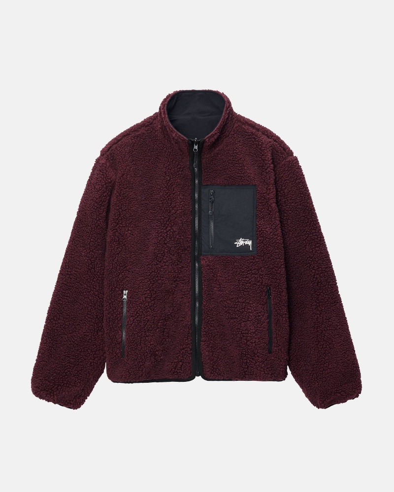 Giacche Stussy Sherpa Reversible Bordeaux | 52807-CWQX